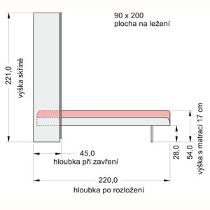 DAN - GO I. sklopná postel