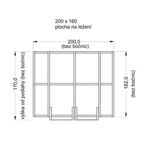 Mechanismus postel 2lůžko - boční /  bez roštu /  pro volně ložené rošty