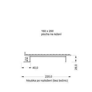 Mechanismus postel 2lůžko / s 30-ti lamelovým roštem v kaučukových naklápěcích pouzdrech + 7 výztuh pro nastavení tvrdosti lamel /