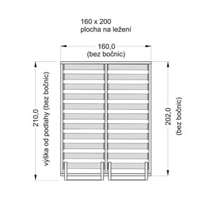 Mechanismus postel 2lůžko / s 21-ti lamel.roštem /